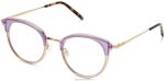 Warby Parker T4FT0T134 Brille geschichteter Pflaumenkristall mit poliertem Gold angelise