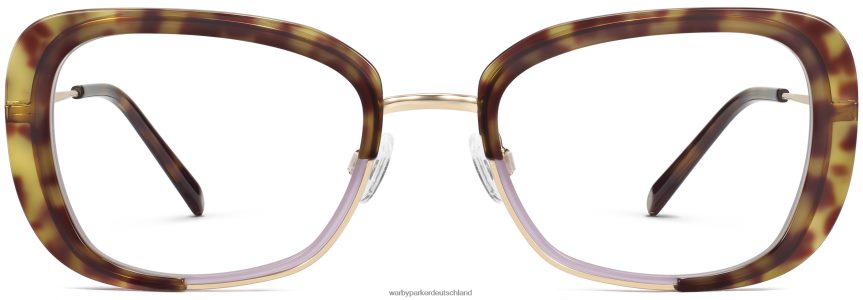 Warby Parker T4FT0T185 Brille geschichtete Taro-Schildkröte mit poliertem Gold Halima – Bild 4