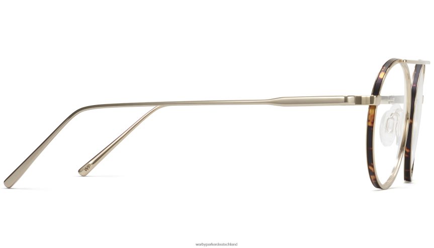 Warby Parker T4FT0T223 Brille Poliertes Gold mit mattem Whiskey-Schildpatt Corwin – Bild 5