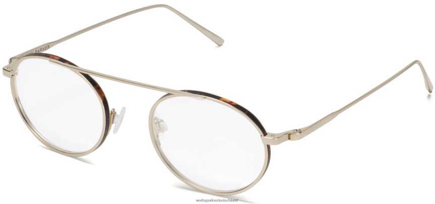 Warby Parker T4FT0T223 Brille Poliertes Gold mit mattem Whiskey-Schildpatt Corwin – Bild 1