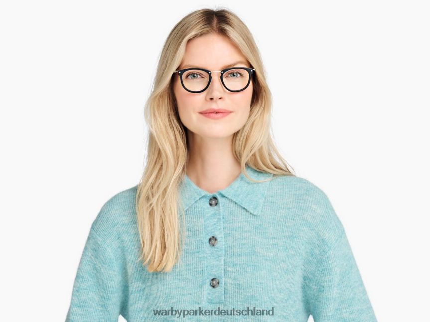 Warby Parker T4FT0T359 Brille Tiefschwarz matt mit poliertem Silber moriarty – Bild 3