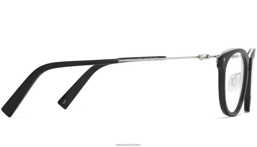 Warby Parker T4FT0T359 Brille Tiefschwarz matt mit poliertem Silber moriarty – Bild 5