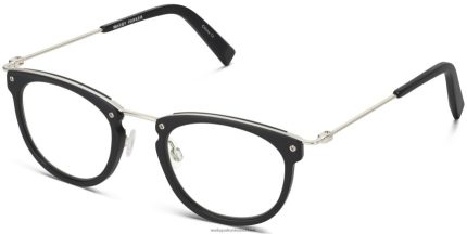 Warby Parker T4FT0T359 Brille Tiefschwarz matt mit poliertem Silber moriarty