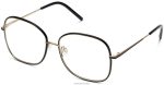 Warby Parker T4FT0T460 Brille tiefschwarz mit poliertem Gold leah