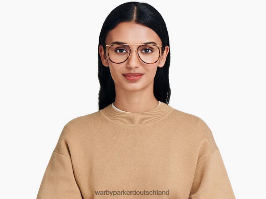 Warby Parker T4FT0T470 Brille Eichenfass mit poliertem Gold Montague – Bild 2