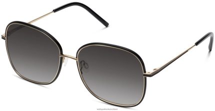 Warby Parker T4FT0T693 Brille tiefschwarz mit poliertem Gold leah